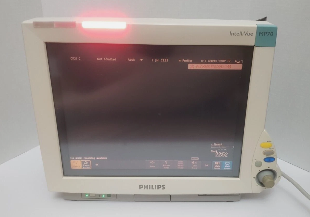 Philips IntelliVue MP70 Touch Screen Patient Monitor with Power Supply and Cord