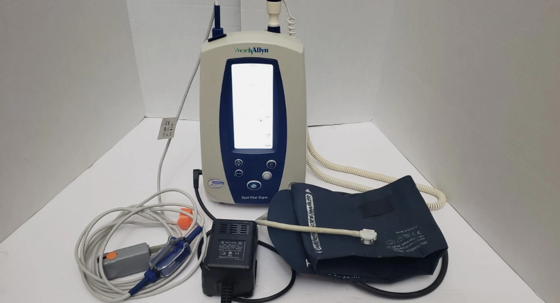 Welch Allyn Spot Vital Signs Monitor w/ PSU, Therm, BP Cuff SPo2 Sensor UNIT 52