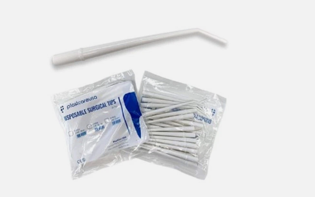 Surgical Aspirator Tips White Medium 1/8" Dental Suction Saliva 25 pcs