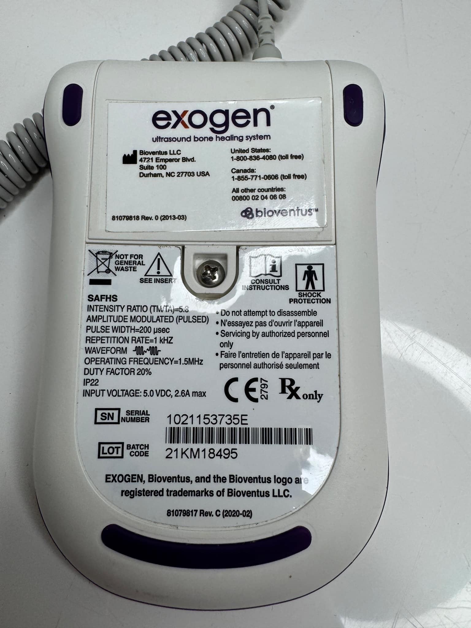 Exogen ultrasound bone healing system