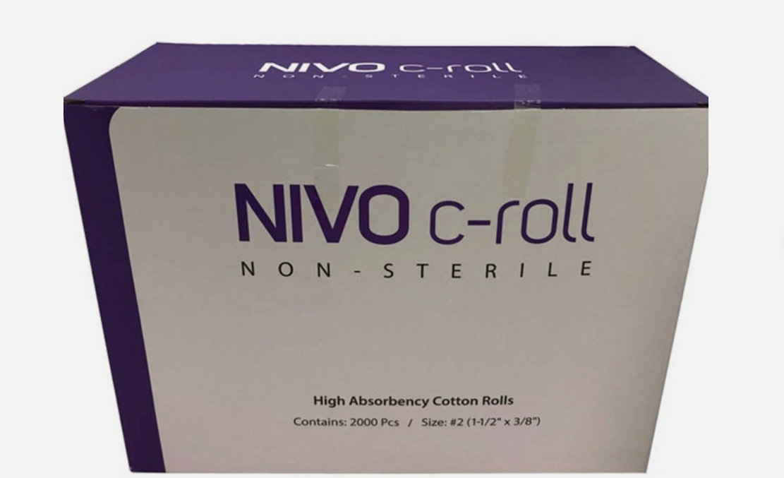 Dental Cotton Rolls for Teeth Nose Plugs 50/Roll Size #2 Medium Nonsterile 3/8"