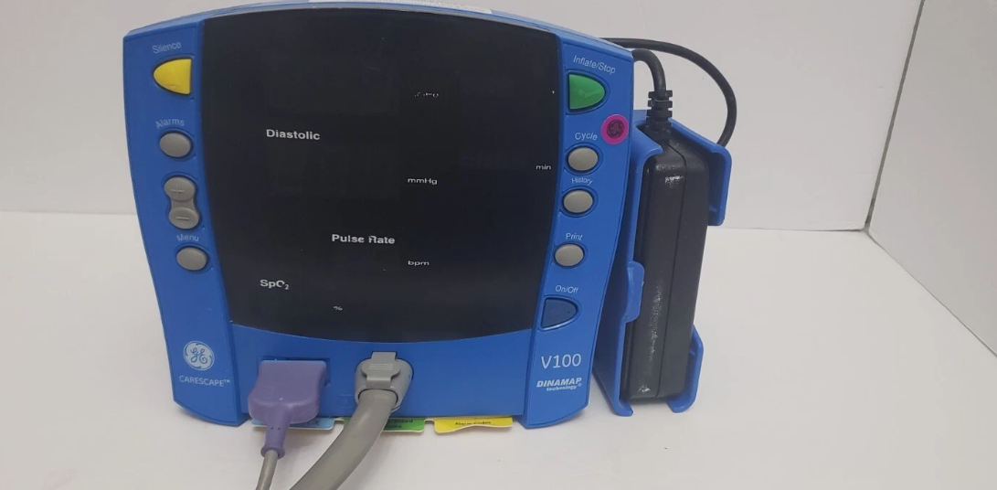 GE Dinamap Carescape V100 Patient Monitor W/ PSU, SpO2, NBP Lead Unit 10