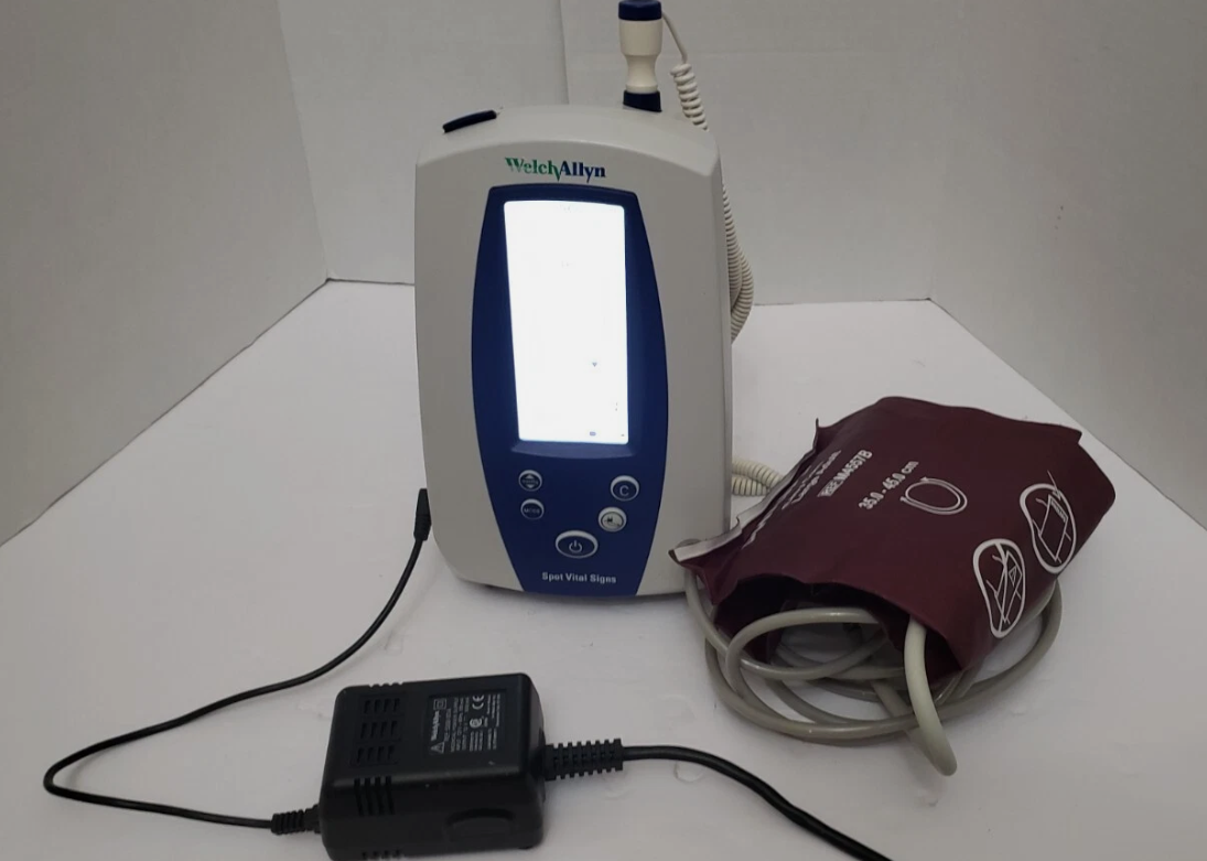 Welch Allyn Spot Vital Signs Monitor with PSU, Therm, BP Hose and cuff UNIT 43
