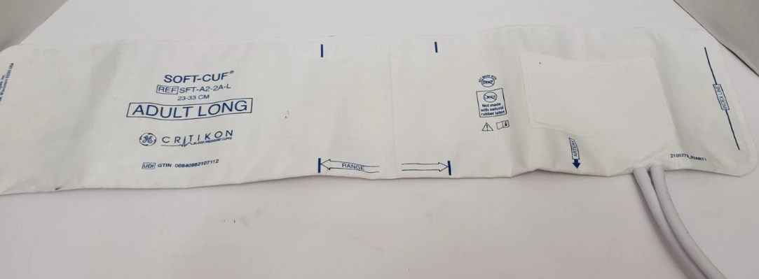 GE Critikon Soft-Cuf Adult Blood Pressure Cuff 2 Tube SFT-A2-2A-L