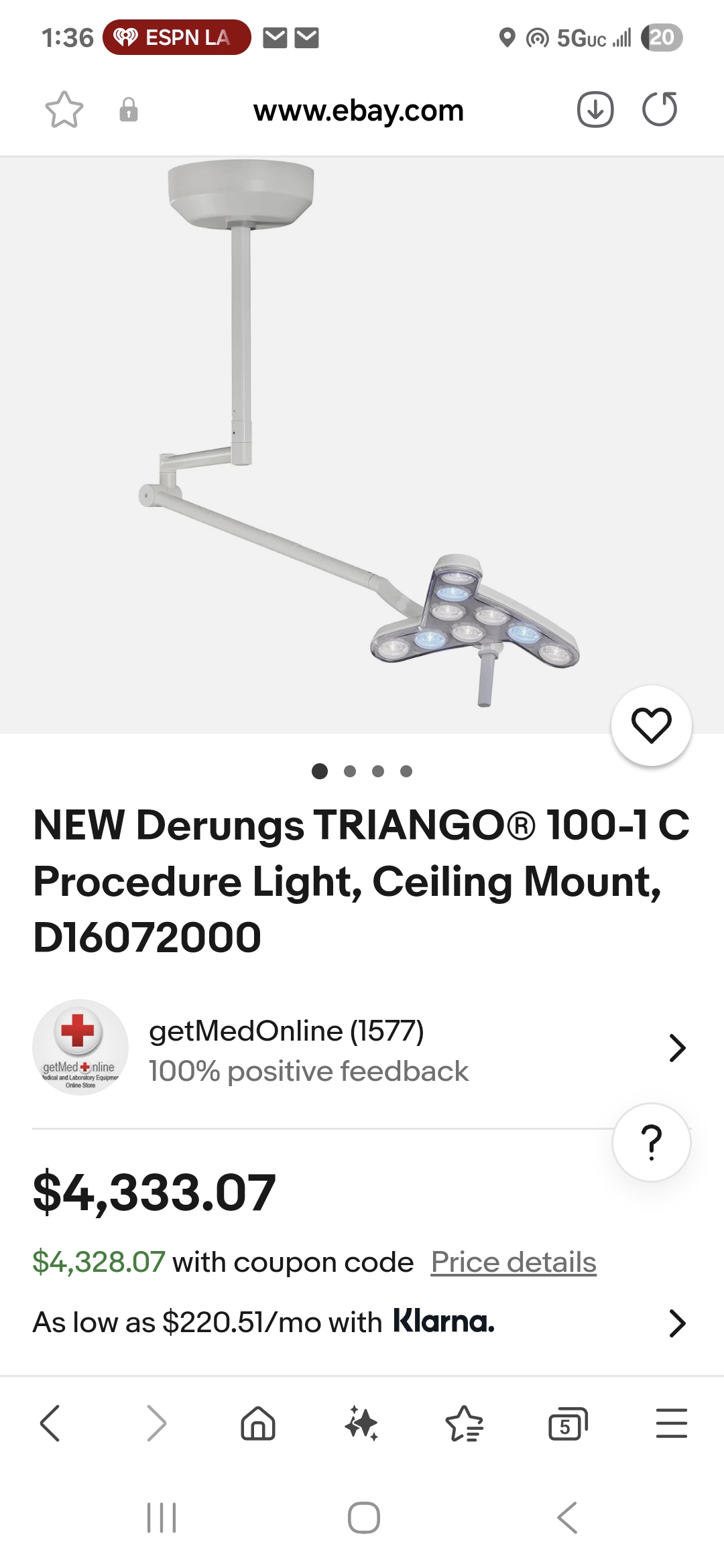 TRIANGO 100 - minor surgical light