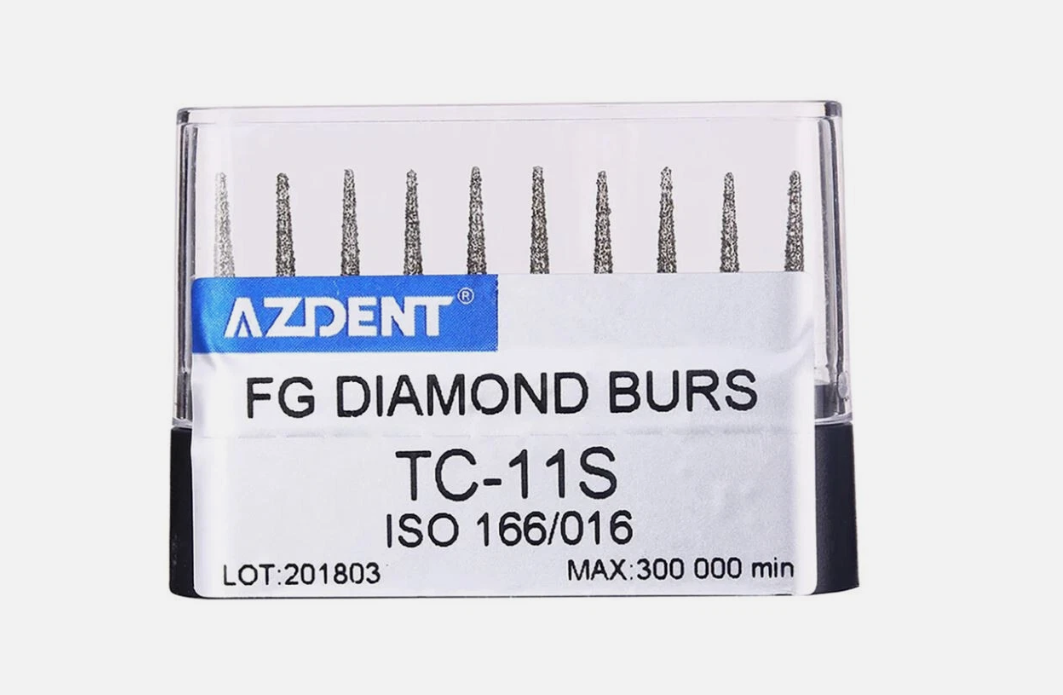 AZDENT TC-11S Dental Super Coarse Diamond Burs Drills FG For High Speed Use 10pc