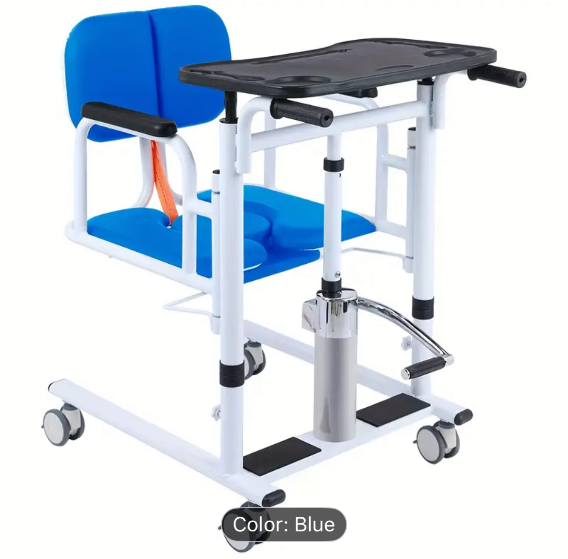 Patient Lift Transfer Chair, Height Adjustable Transfer Chair, Elderly Aid 180° Split Seat, Patient Lift For Home Steel Transfer Chair, Potty Portable Transfer Lifter For Home, Disabled And Elderly Nursing, Height/Width Adjust