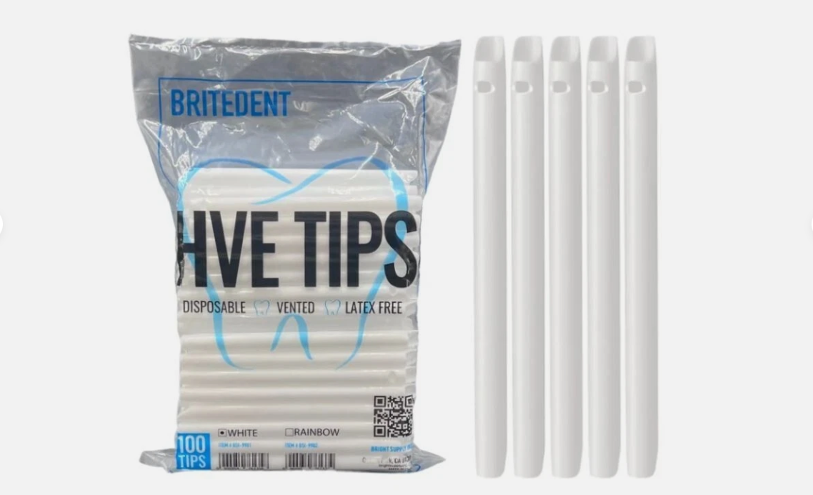 Britedent BSI-9901 Disposable Vented Latex-Free Evacuation Dental HVE Tips