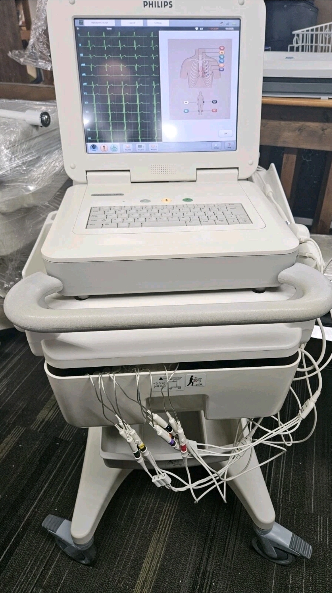 Philips PageWriter TC70 ECG on Cart