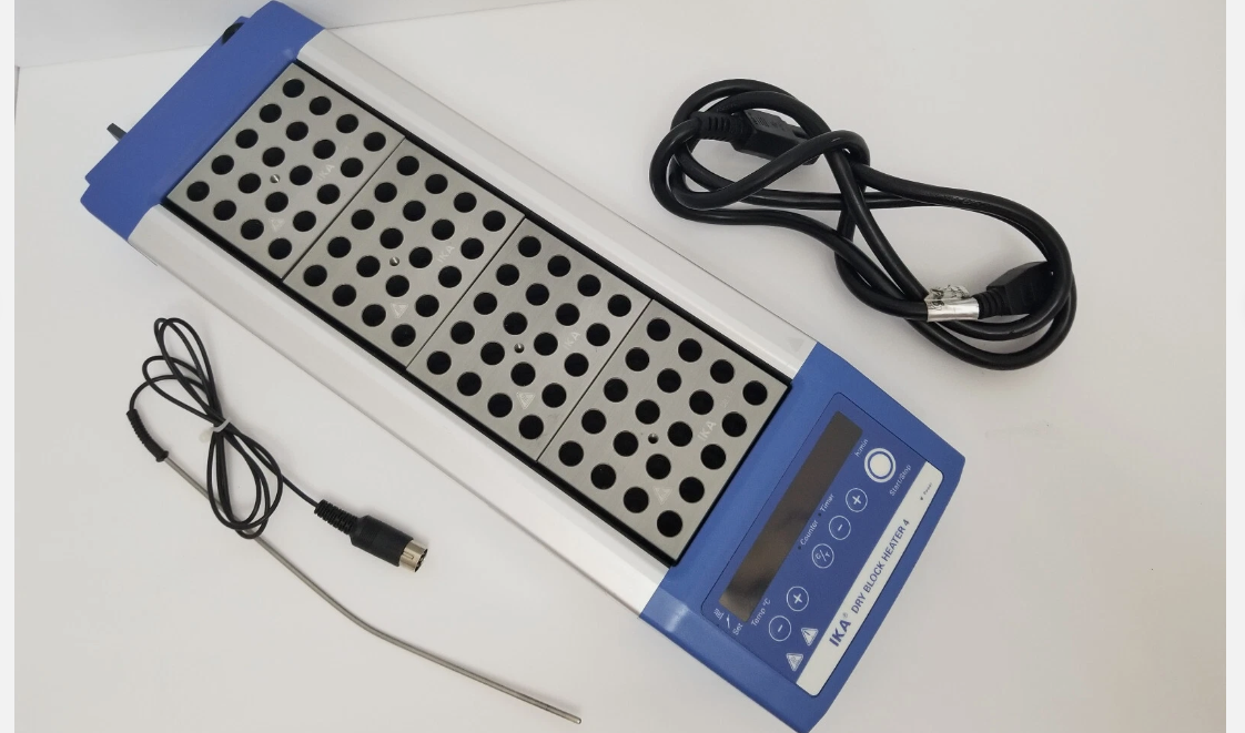 Dry Block Heater 4 IKA 4025401 up to 120 degree C With sensor and BD 1.3 Blocks