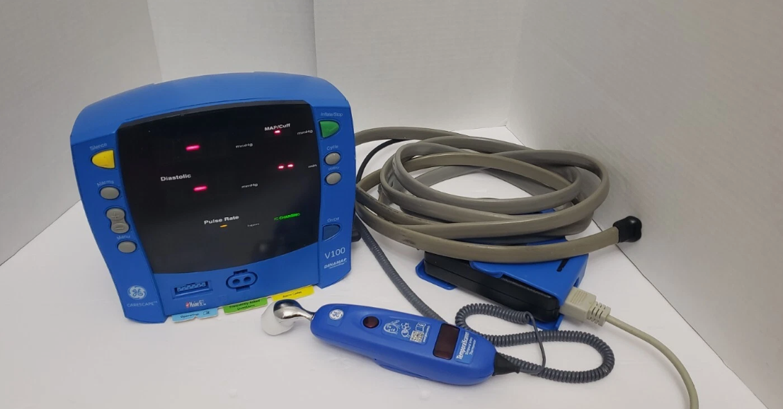 Dinamap V100 Patient Monitor with PSU, BP hose, Thermometer Unit C