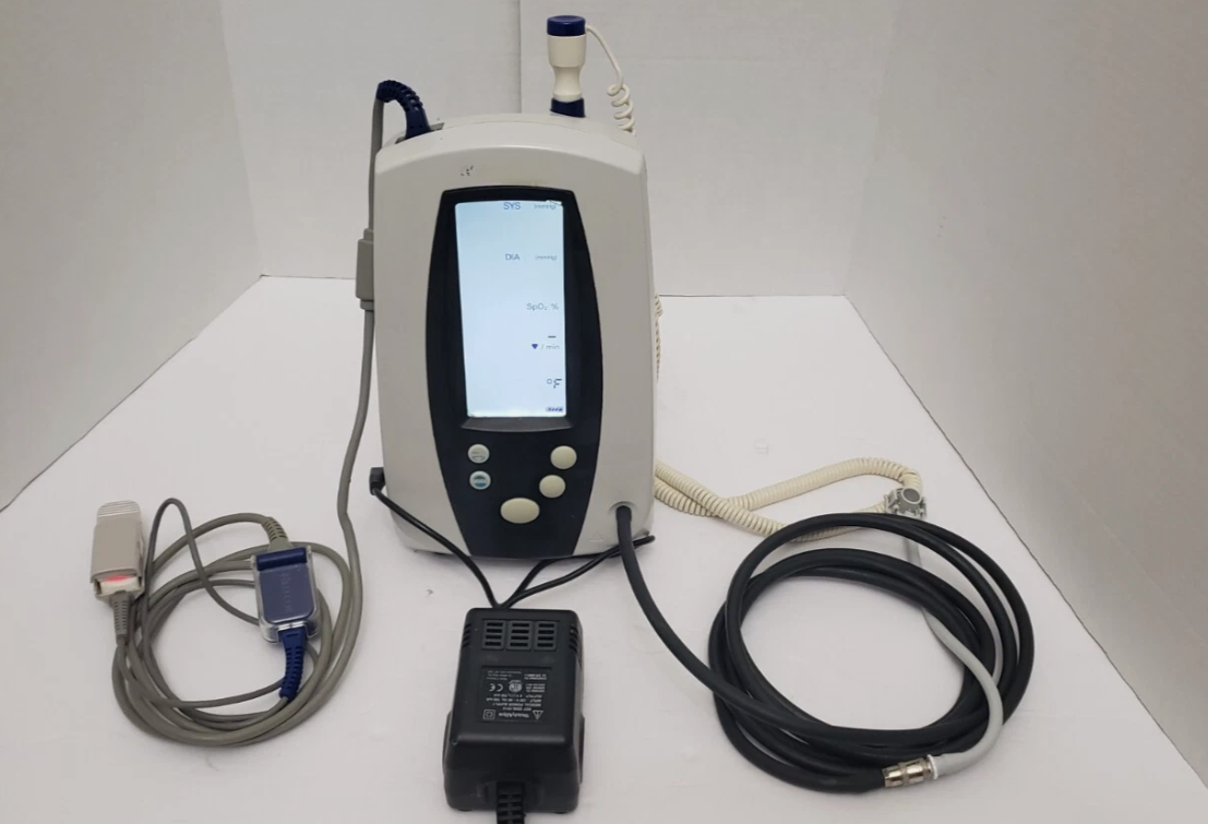 Welch Allyn Spot Vital Signs Monitor w/ PSU, Therm, BP Hose SPo2 Sensor UNIT 55