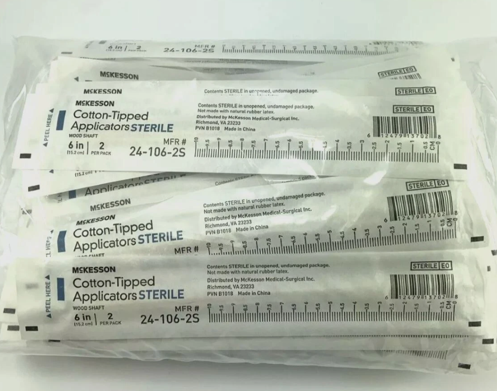 McKesson Sterile Cotton Tipped Applicator 24-106-2S 2 Per Pack Bag of 50 Packs