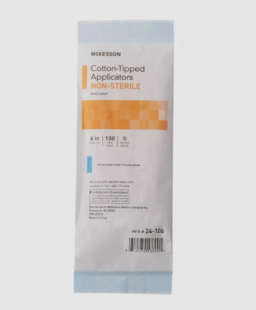 McKesson Swabstick Non Sterile 6 Inch 24-106 100 Per Pack
